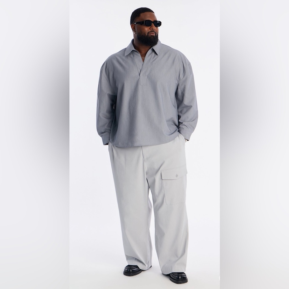 Fashion Nova Men's Light Gray Cargo Pants - Utility Pocket Style - Picture 2 of 2